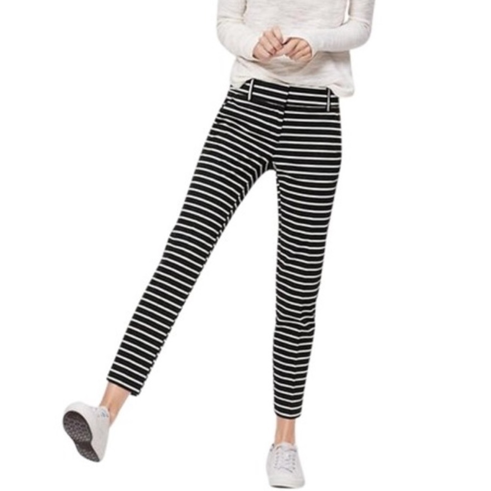 LOFT Black Striped Marisa Pant